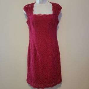 Adrianna Papell Pink Lace cocktail dress